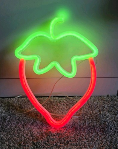 Light strawberry neon sign - strawberry,