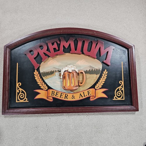 Hand painted carved wood beer - painted,