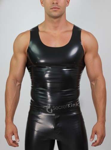 Black latex vest - latex, moulded