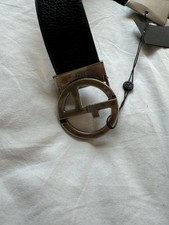 Giorgio Armani Two-toned Reversible Leather Belt In Navy