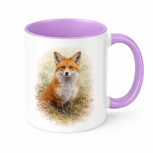Watercolour fox mug brew - watercolour, crew