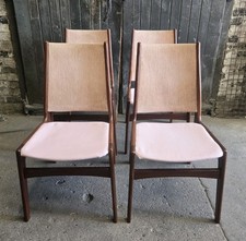 Four Danish Retro Vintage Mid Century Teak Dining Chairs