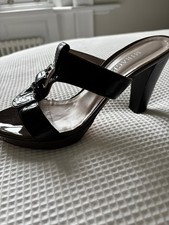 Mirage leather backless high heel ladies shoes