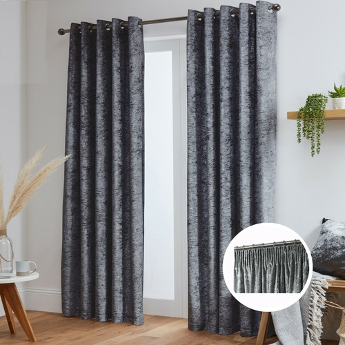 Crushed velvet curtains - velvet,