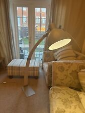Arc Floor Lamp Bamboo Wood Metal Brown Spotlight Shade Adjusts Used c£200 New