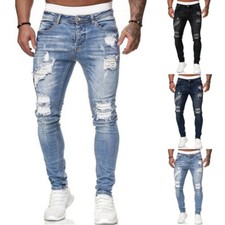 Mens Skinny Stretch Jeans Slim