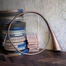 Vintage Single-Coil Hunting Horn / Bugle In Copper & Brass — 32 cm Loop (12.6 i