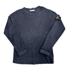 Stone Island Black Cotton Long Sleeve Men Casual Knit Jumper Size Large