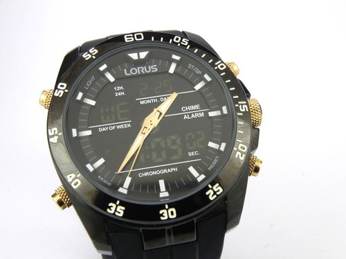 Mens black steel seiko lorus - steel,