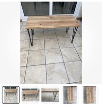 Heavy Solid Oak /Metal industrial legs bench seat