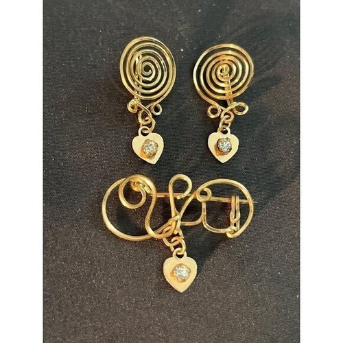 Vintage gold swirl - earrings, &