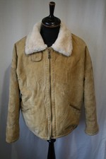 Vtg Tan suede western collar lined ranch wear bomber jacket size XL revival warm