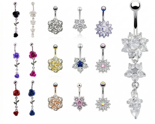 Flower belly bars button - bars,
