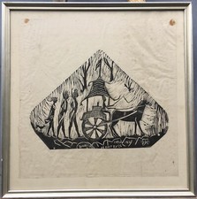 Expressionist Woodcut India