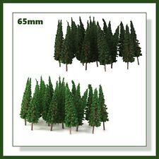 10pcs Pine Trees - 65mm - 2 Different Greens - Suitable for N / OO Gauge