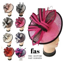 Women's Fascinator Headband Clip Round Hat Weddings Ladies Day Races Royal Ascot