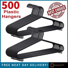 500 x ADULT BLACK COAT HANGERS