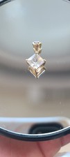 Petalite And White Sapphire 9ct Gold Pendant