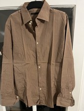 Reiss White Stripe Brown Shirt