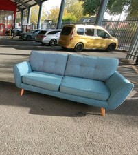 ONE LEFT ! French Connection Zinc Sofa DFS Teal 3-Seater - DELIVERY AVAILABLE