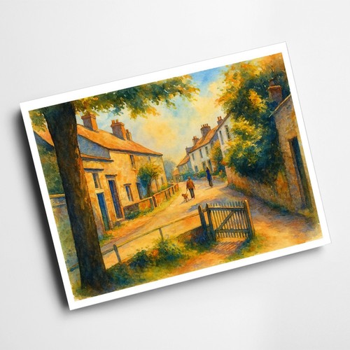 Print heysham village - print,