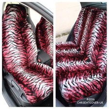 Vauxhall VX220  - Red Tiger Faux Fur Furry Car Seat Covers - Full Set