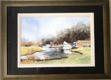 East Anglia Norfolk Broads?  Watercolour Landscape Painting Signed G. Bean.