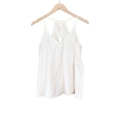 Loft Lou & Grey White Neon Dot Sleeveless V-Neck Tank Top Small