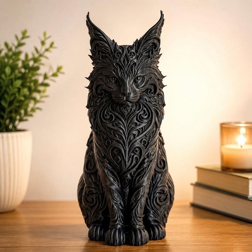 Maine coon cat statue gothic - cat,