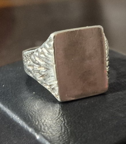Vintage silver tone signet - silver,