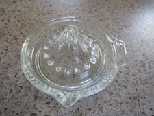 VINTAGE RETRO LARGE CLEAR GLASS LEMON ORANGE JUICER SQUEEZER 