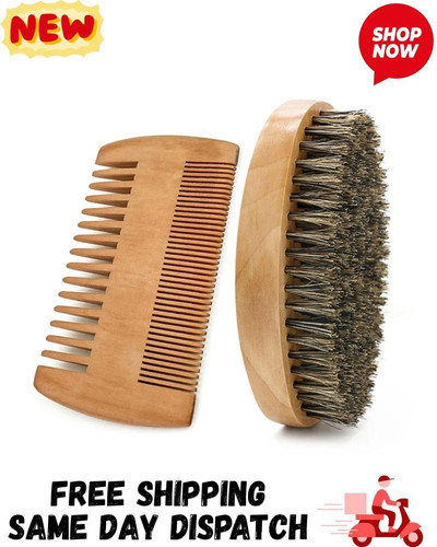 Beard brush comb set men - brush,