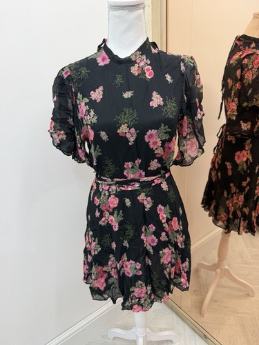 Zara black floral high neck - floral, high-neck