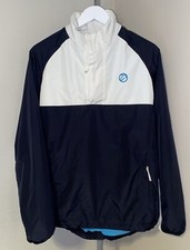 IJP Design 1/4 Zip  Fleece Lined Golf Jacket - Size Small - White/Blue