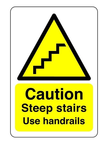 Caution steep stairs - , use