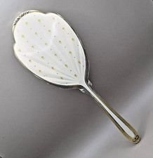 Vintage Solid Silver & White Guilloche Enamel Mirror by Albert Carter 1948