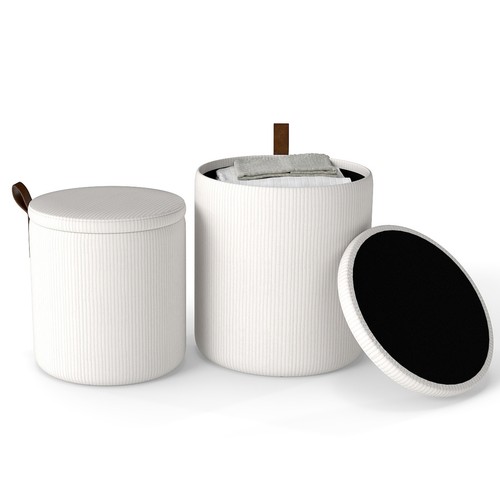 Pack round storage ottoman - pack,