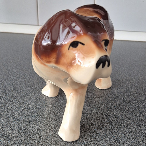 Glossy ceramic dog figurine - ceramic,