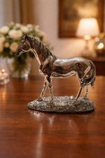 Silver plated horse - silver, statue