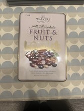 A Walkers Chocolate Fruit  Empty Tin Collectable Display Storage Good Condition.