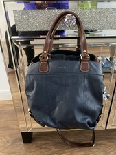 Rowallan Ladies Top Quality Navy Leather  Hand Or  Shoulder / Cross Body Bag Ex