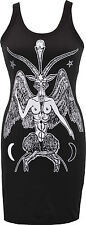 WOMENS BAPHOMET DRESS SATANIC DEMON GOAT DEVIL BLACK MAGIC WITCH CRAFT GOTH S-XL