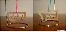 Lot 2x Wood Christmas Ornaments Horse Scene Scroll Saw Made In Montana Rustic
