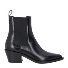 GIANVITO ROSSI Womens Point Toe 45 Chealsea Boots Black Leather UK5 RRP 1138