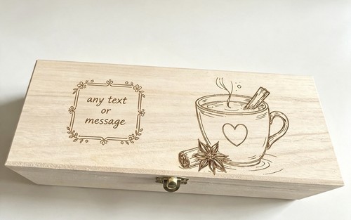 Personalised wooden tea box - personalised,