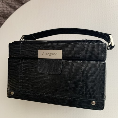 Black leather jewellery case - leather,