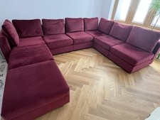 DFS Sofables Large Sofa 8 Seats/8 Sides. Burgundy Fabric
