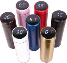 Thermos Flask Vacuum Insulated Water Bottles LED Digital Display Tea/Coffee Mugs