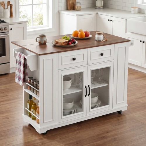 Mobile kitchen island - 54", with