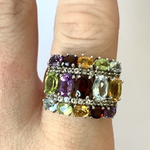 Multi gem ring 925 sterling - multi,